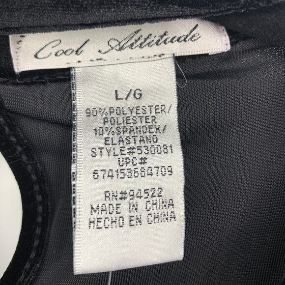 Cool Attitude Women's Size Large Long Sleeve Choker Neck Black Velvet Dress NEW - Picture 6 of 6